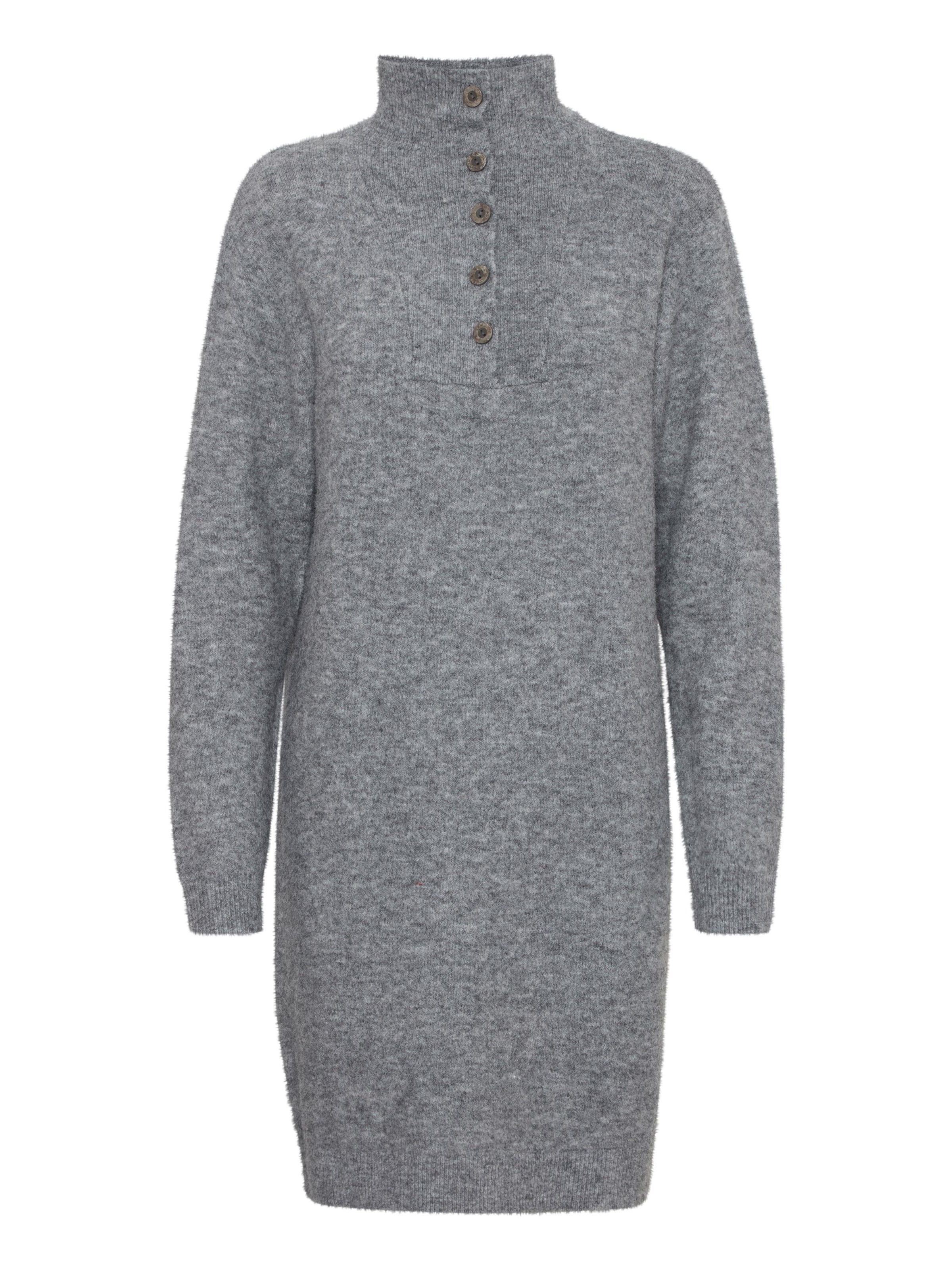 b.young Strickkleid 'OMEA' in Grau: Vorderseite