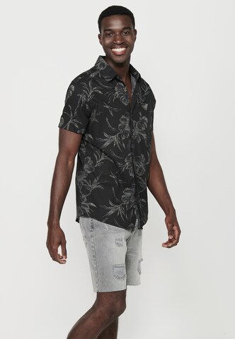 KOROSHI Slim fit Button Up Shirt in Black