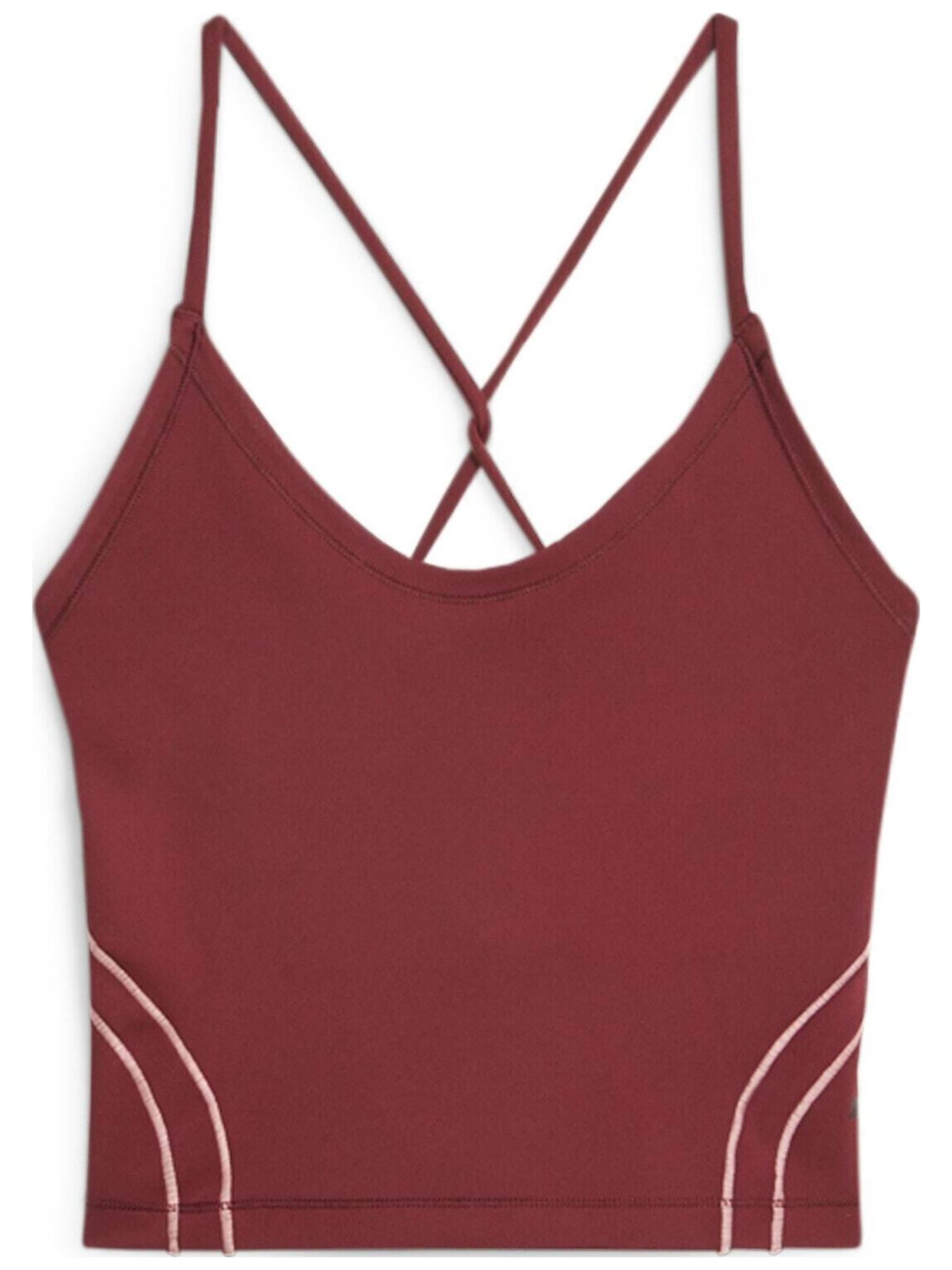 Top sportivo 'Puma Studio Ultrabare Crop Top Dark Jasper' di PUMA in rosso: frontale