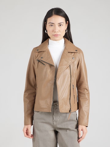 OAKWOOD Prehodna jakna 'CLIPS' | rjava barva: sprednja stran