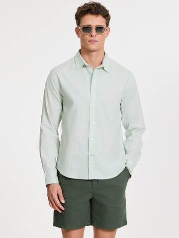 Shiwi Regular fit Πουκάμισο 'Rick' σε πράσινο: μπροστά