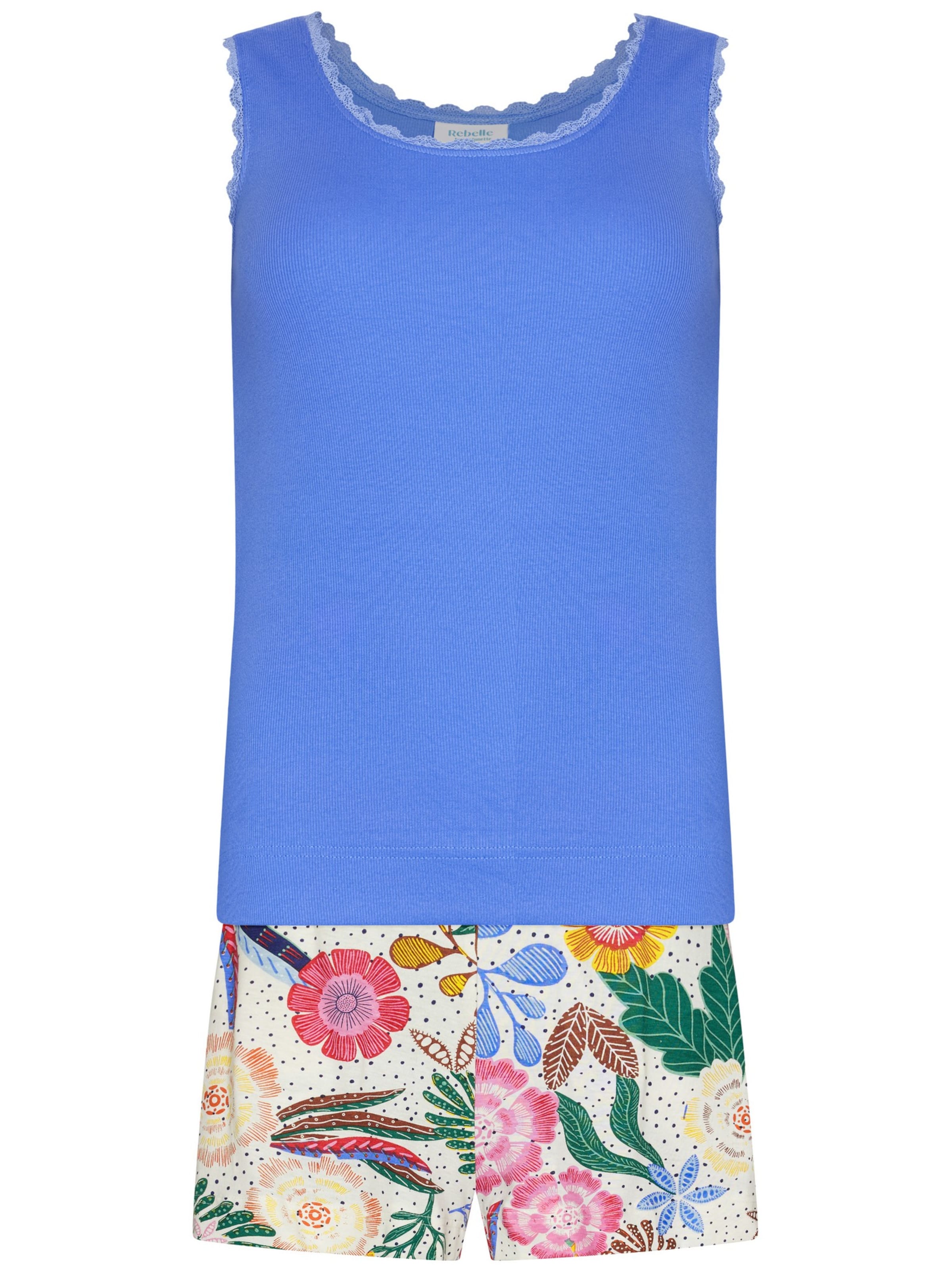 Rebelle Pyjama 'Shortama sleeveless'‌‌‌ in Blau