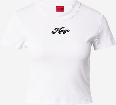 Marškinėliai 'Delanor_2' iš HUGO, spalva – juoda / natūrali balta, Prekių apžvalga