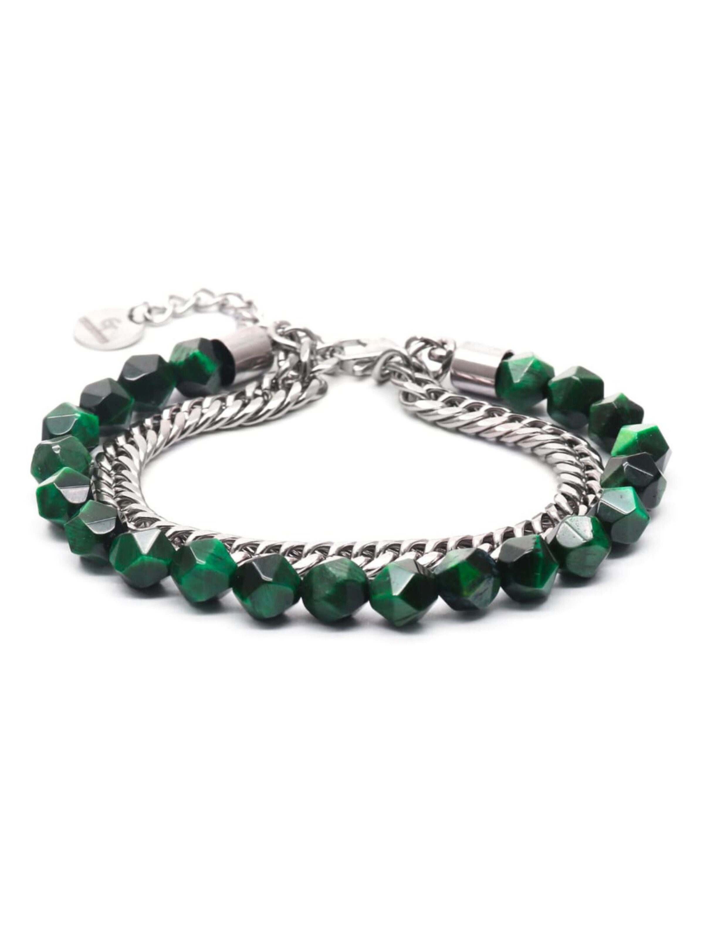 GT Collection Bracelet 'Faceted-Bead' in Green: front