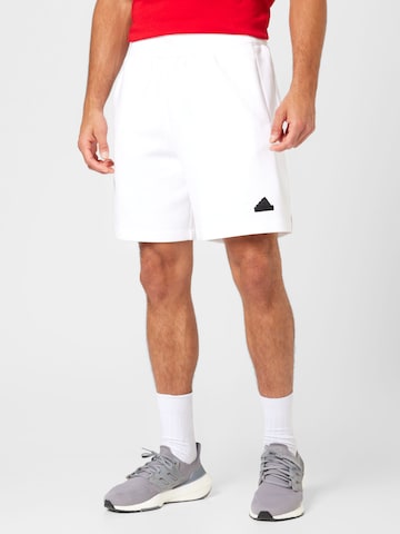 ADIDAS SPORTSWEAR - Loosefit Calças de desporto 'Z.N.E. Premium' em branco: frente