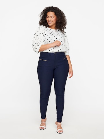 Zizzi Skinny Broek 'JEVA' in Blauw: voorkant