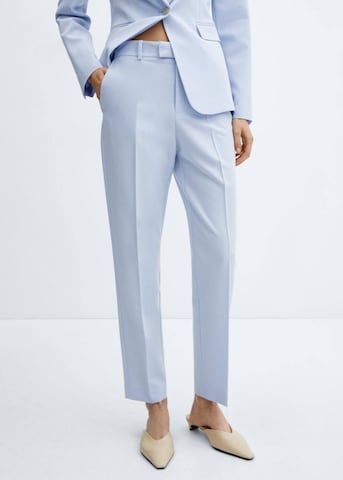 MANGO Slim fit Pleated Pants 'boreal' in Blue