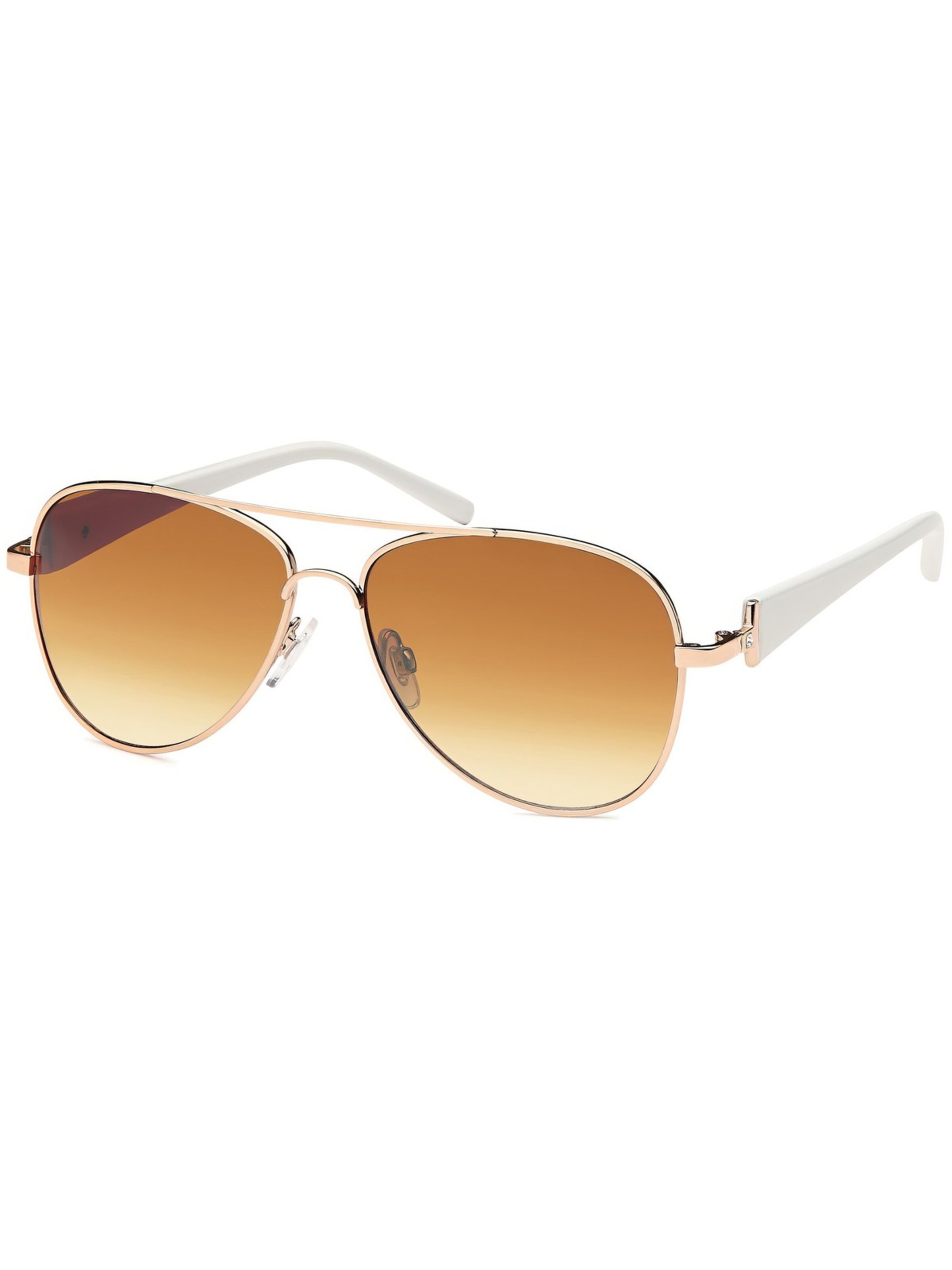 styleBREAKER Sunglasses 'Pilotenbrille mit Strass | Edle Fliegerbrille' in White: front