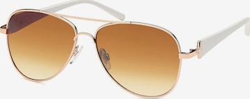 styleBREAKER Sunglasses 'Pilotenbrille mit Strass | Edle Fliegerbrille' in White: front
