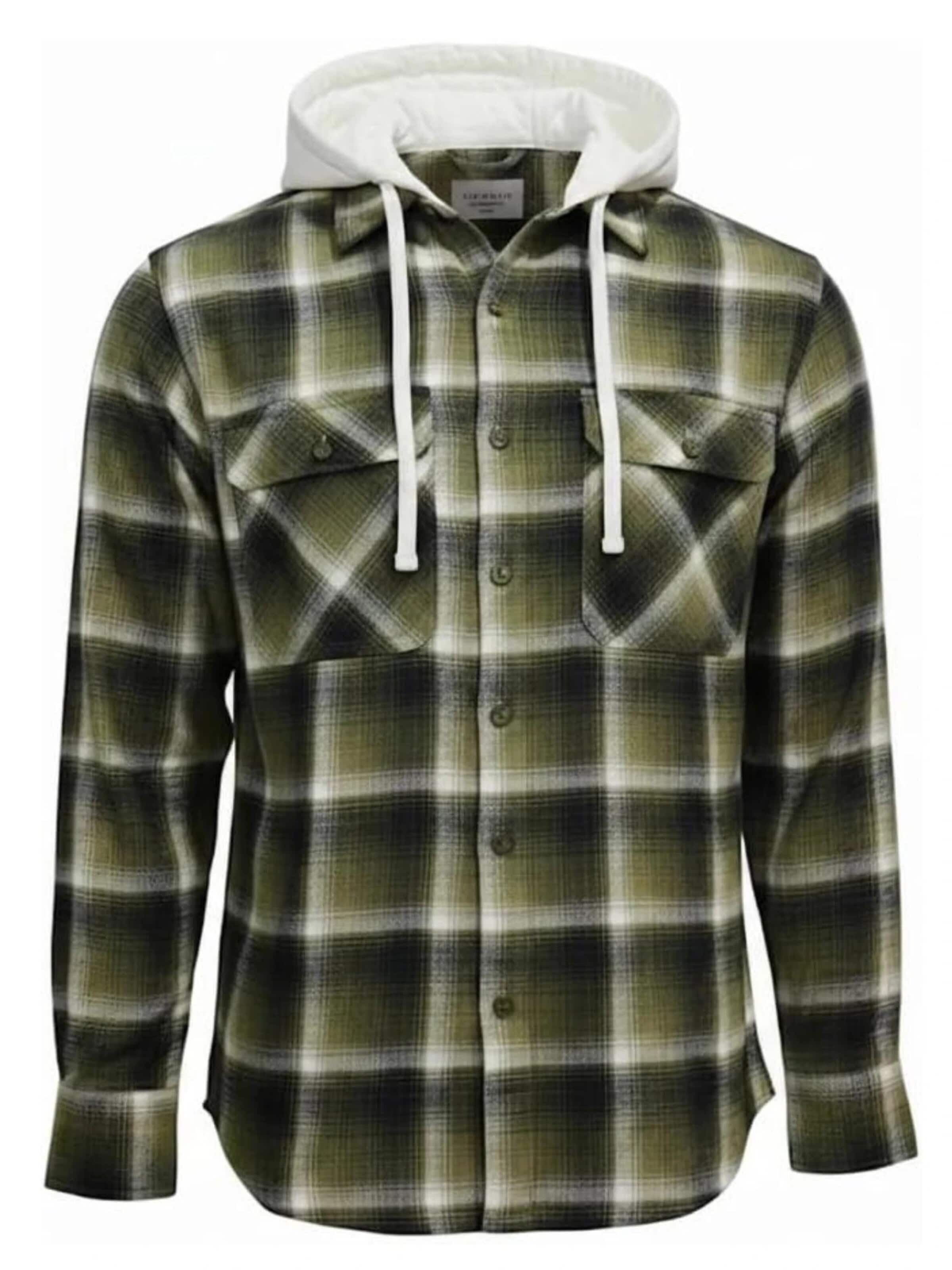 Coupe regular Chemise 'Mens flannel with hooddie' Radwa en vert : devant