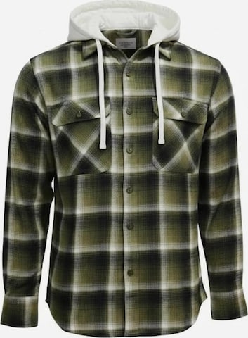 Coupe regular Chemise 'Mens flannel with hooddie' Radwa en vert : devant