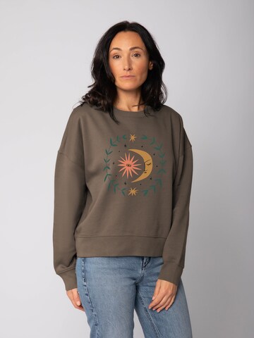 Sweat-shirt 'Love and flex ' Watapparel en marron : devant