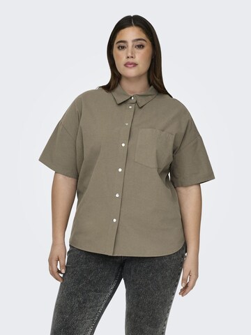 ONLY Carmakoma Blouse in Bruin: voorkant