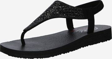 SKECHERS T-bar sandals in Black: front