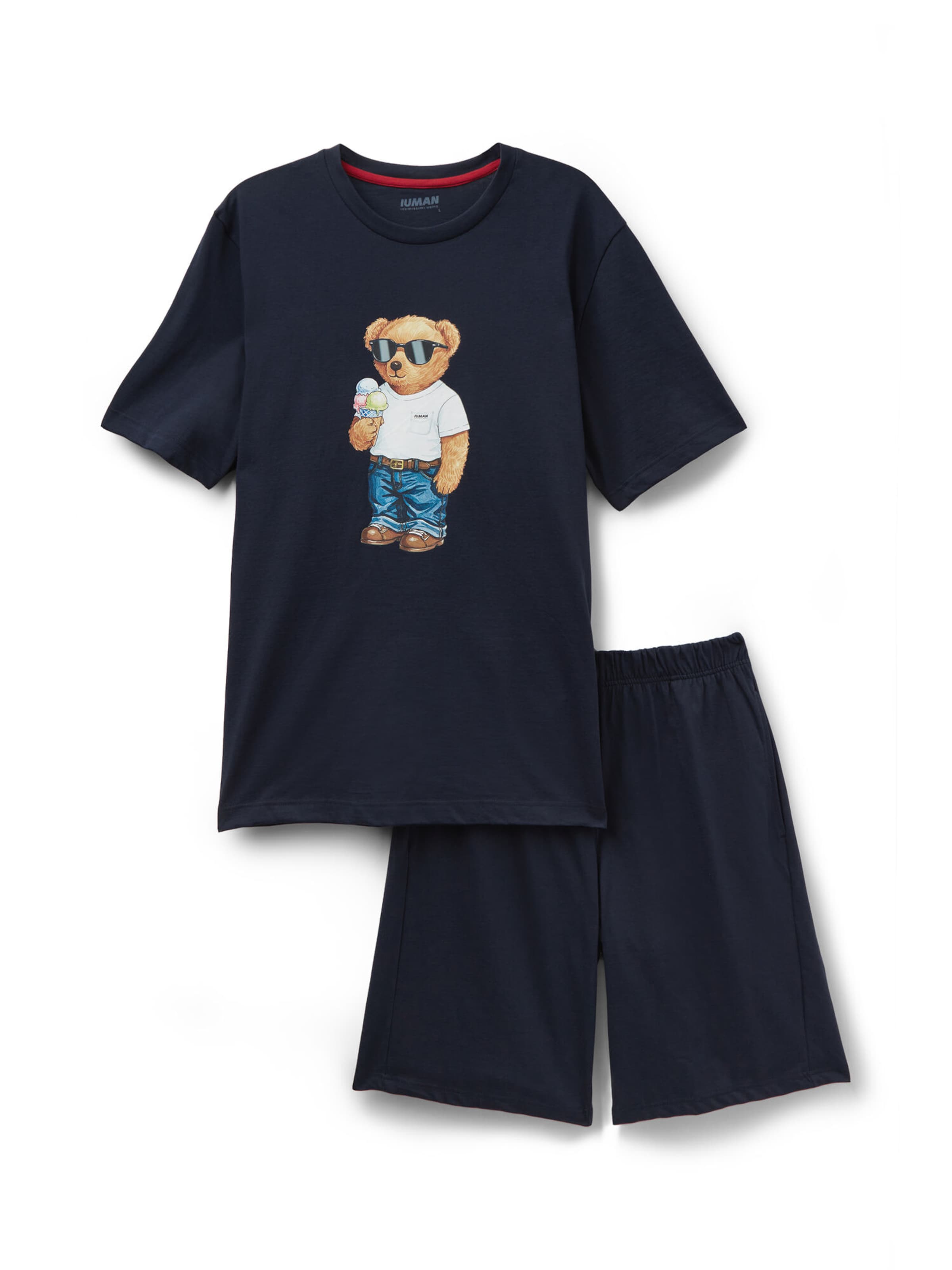 IUMAN Intimissimi Uomo Kurze Schlafanzüge 'Print Ice Cream' in Blau: Vorderseite
