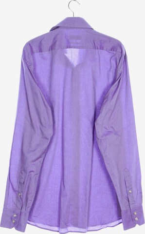 BOSS Black Button Up Shirt in L in Purple