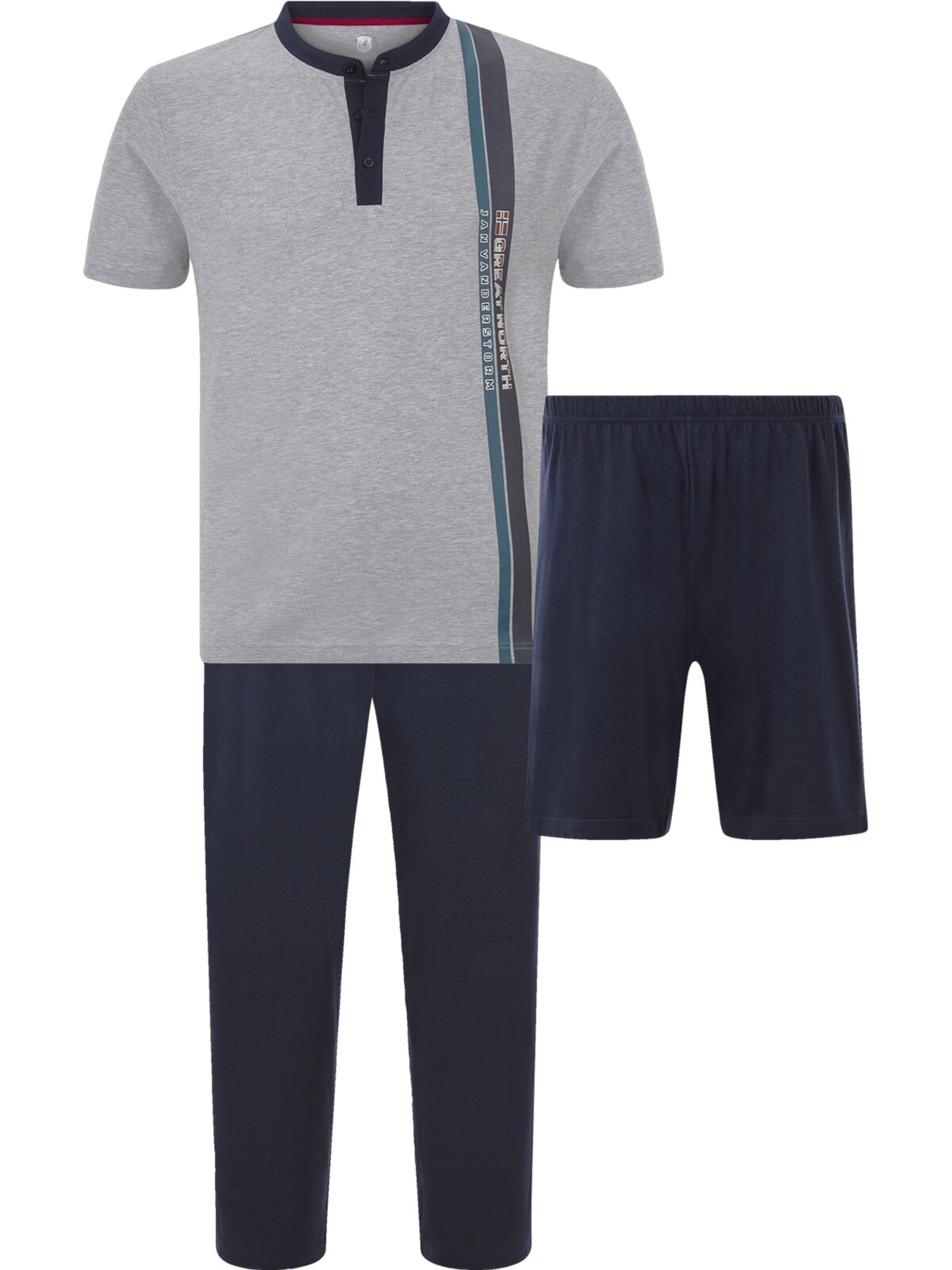 Jan Vanderstorm Schlafanzug 'Loftur' in Blau: Vorderseite