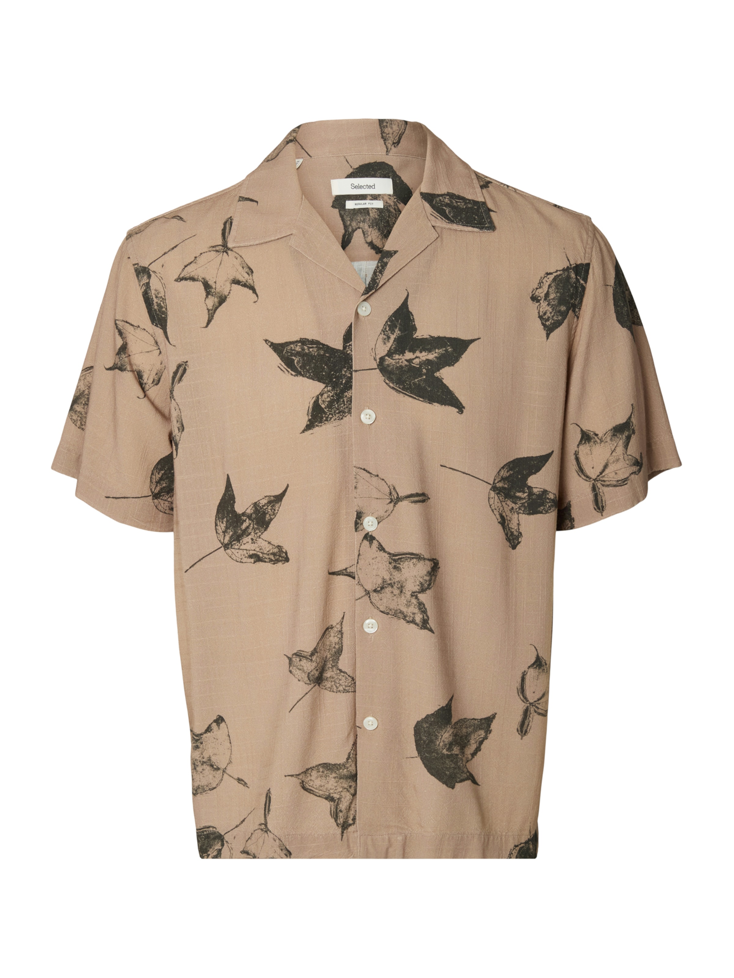 SELECTED Regular fit Button Up Shirt 'SLHTERRY' in Brown: front
