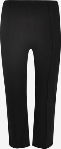Yoek Regular Pleated Pants ' Diagonal ' in Black: front