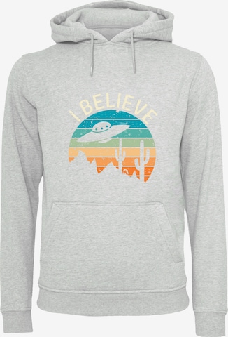 Sweat-shirt 'I Believe UFO Alien Sonnenuntergang' F4NT4STIC en gris : devant