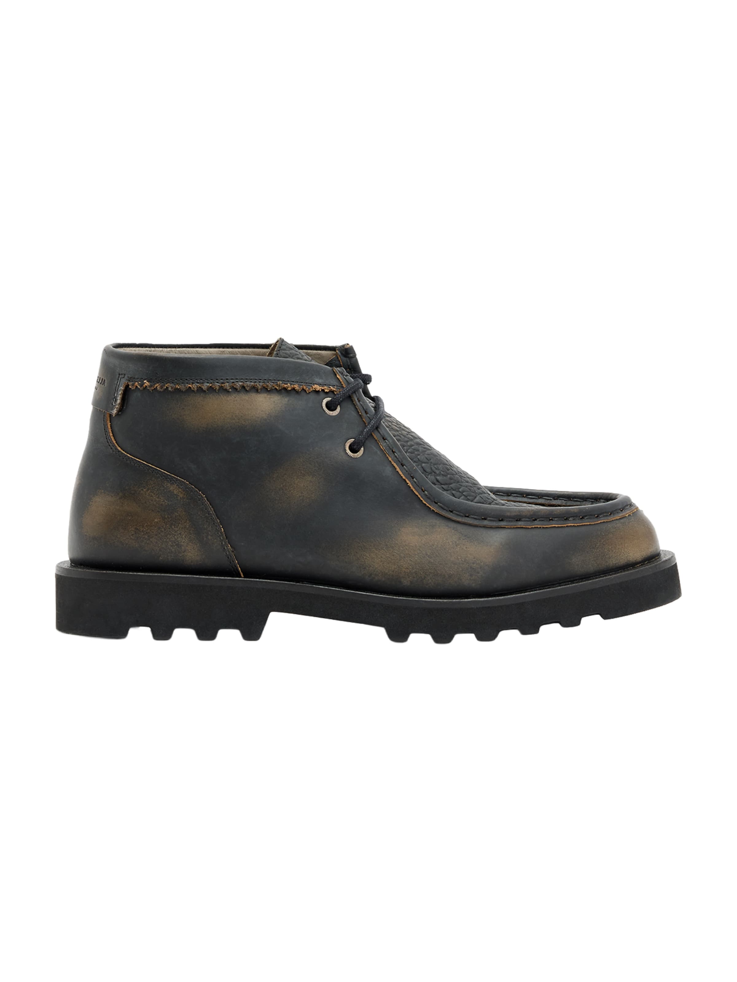 AllSaints - Botas com atacadores em castanho: frente