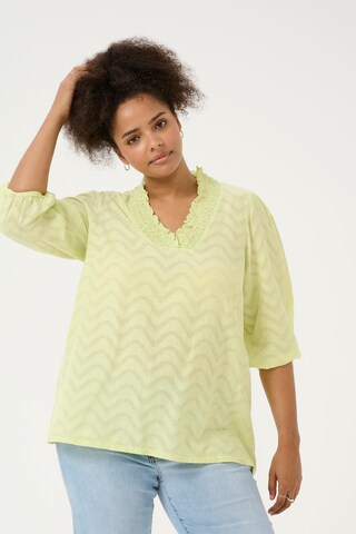 KAFFE CURVE Bluse 'Vitana' in Grün: Vorderseite