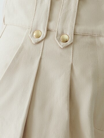 The Fated Loosefit Bukser med lægfolder 'MAJOR' i beige