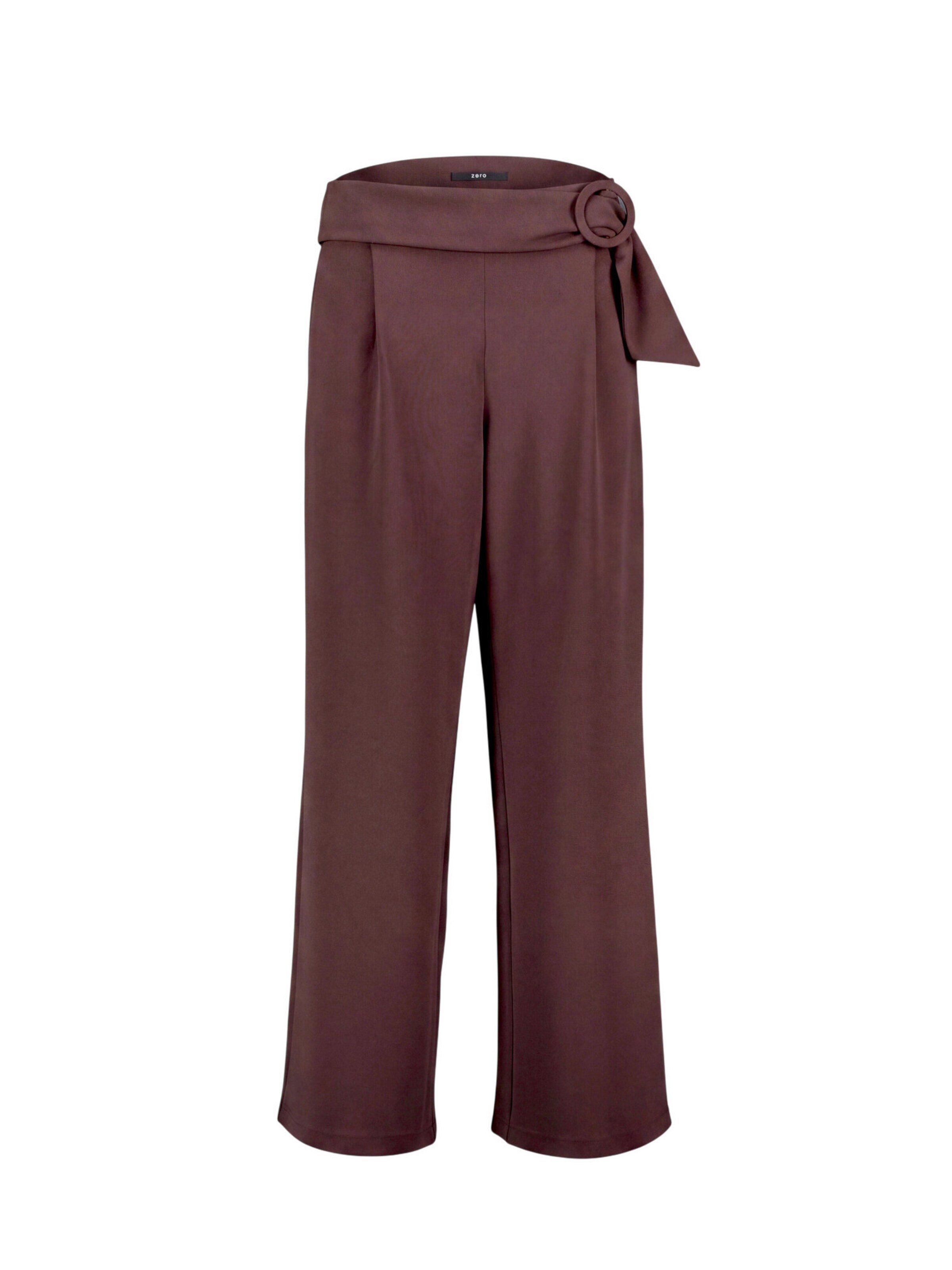 zero Loose fit Pleat-front trousers in Brown: front