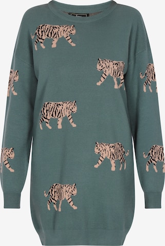 faina - Vestido de malha em verde: frente