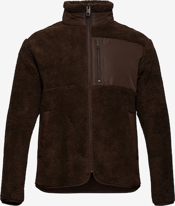 ESPRIT Fleece Jacket in Brown: front