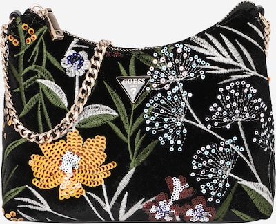 Rankinė ant peties 'ZALINA TOP ZIP SHOULDER BAG' iš GUESS, spalva – žalia / juoda / sidabrinė / balta, Prekių apžvalga