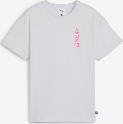 PUMA Тениска 'PUMA X PLAYSTATION' в синьо / розово / сребърно / бял памук, Преглед на продукта