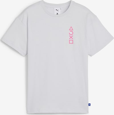 Marškinėliai 'PUMA X PLAYSTATION' iš PUMA, spalva – mėlyna / rožinė / sidabrinė / vilnos balta, Prekių apžvalga