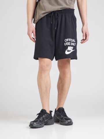 Nike Sportswear Свободный крой Штаны 'CLUB OFFICIAL' в Черный: спереди