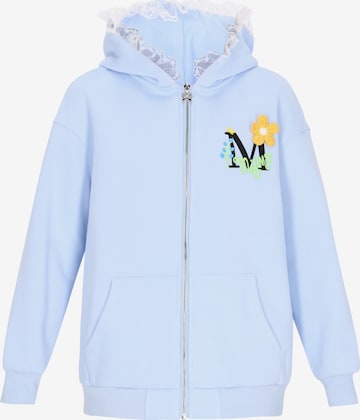 MYMO - Sudadera con cremallera en azul: frente