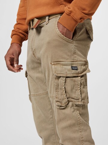 INDICODE JEANS Tapered Cargo Jeans 'Kerr' in Beige