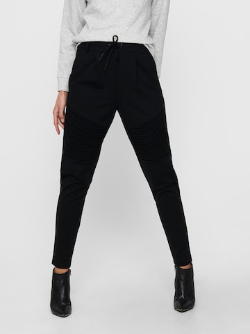 Only Tall Slim fit Pants 'POPTRASH' in Black: front