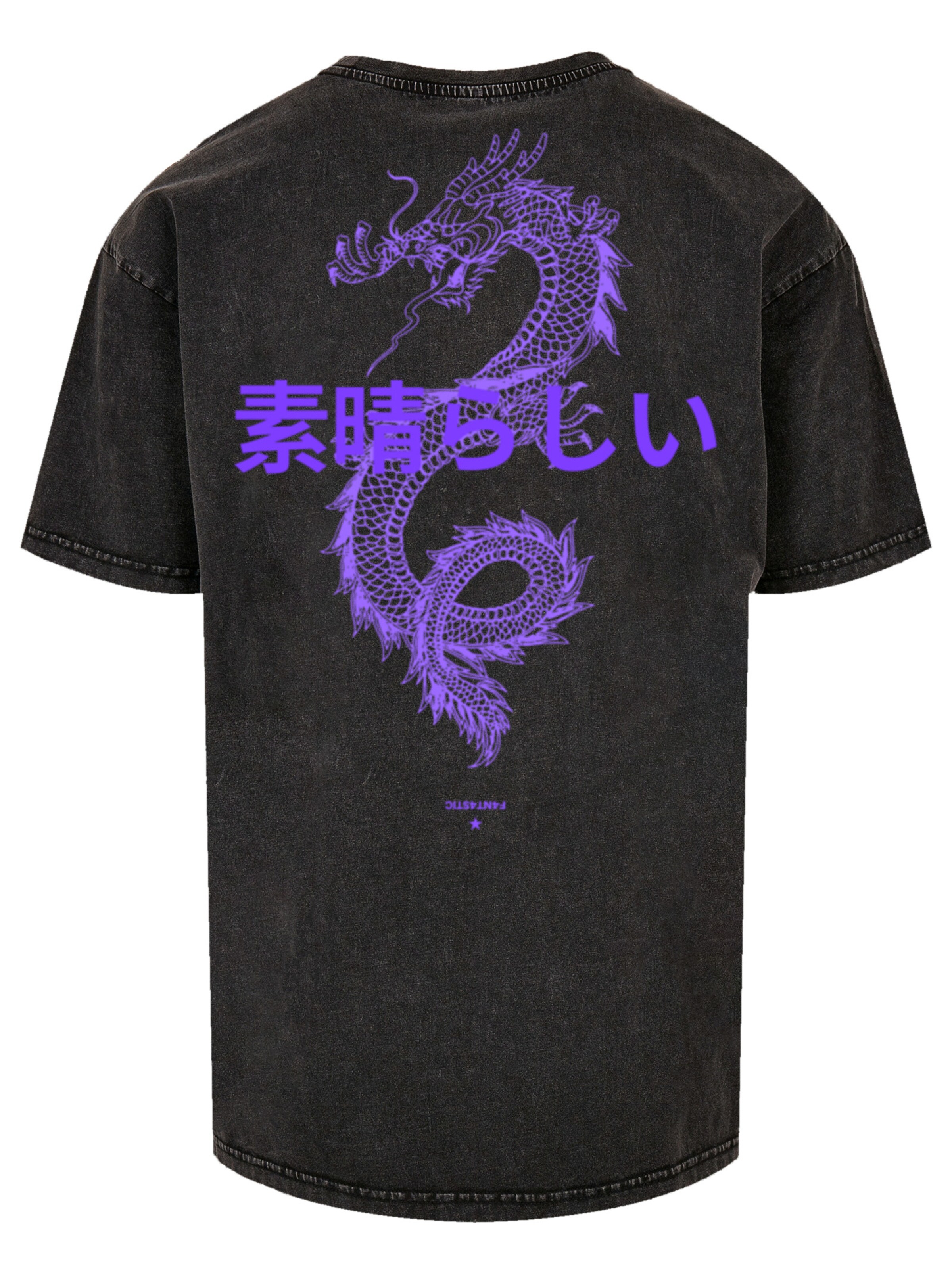 T-Shirt 'Drache' F4NT4STIC en noir