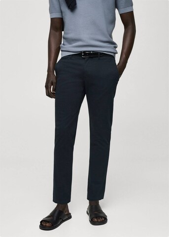 MANGO MAN Tapered Pants 'Prato' in Blue: front