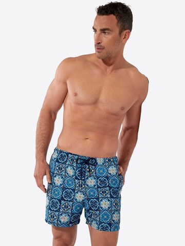 HOM Zwemshorts ' Beach Boxer Maiolica ' in Blauw: voorkant