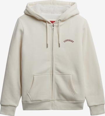 Superdry Sweatvest in Wit: voorkant