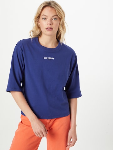 Superdry Shirt 'Code Micro' in Blauw: voorkant