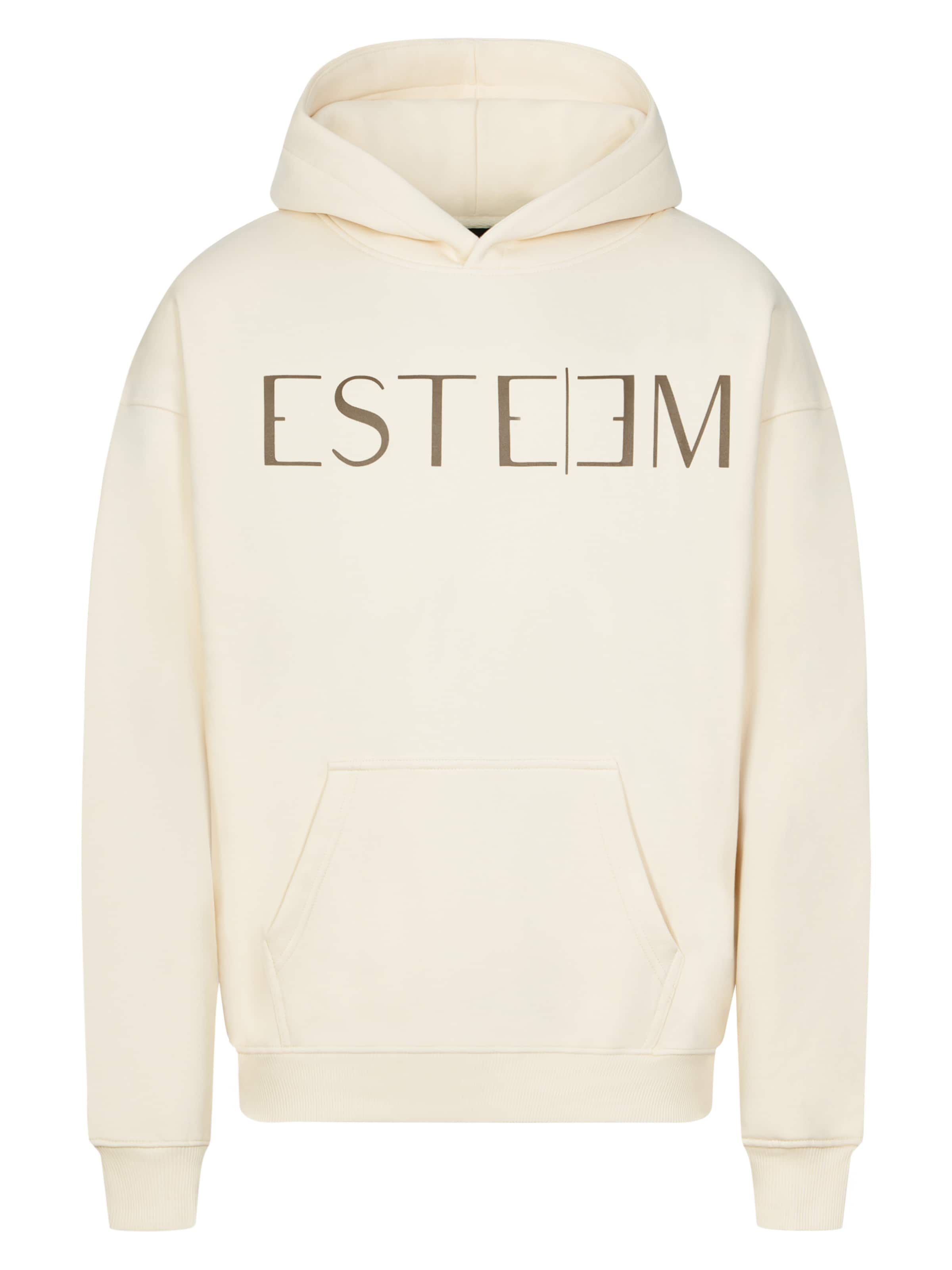 ESTEEM Collegepaita 'Lettering' värissä beige: etupuoli