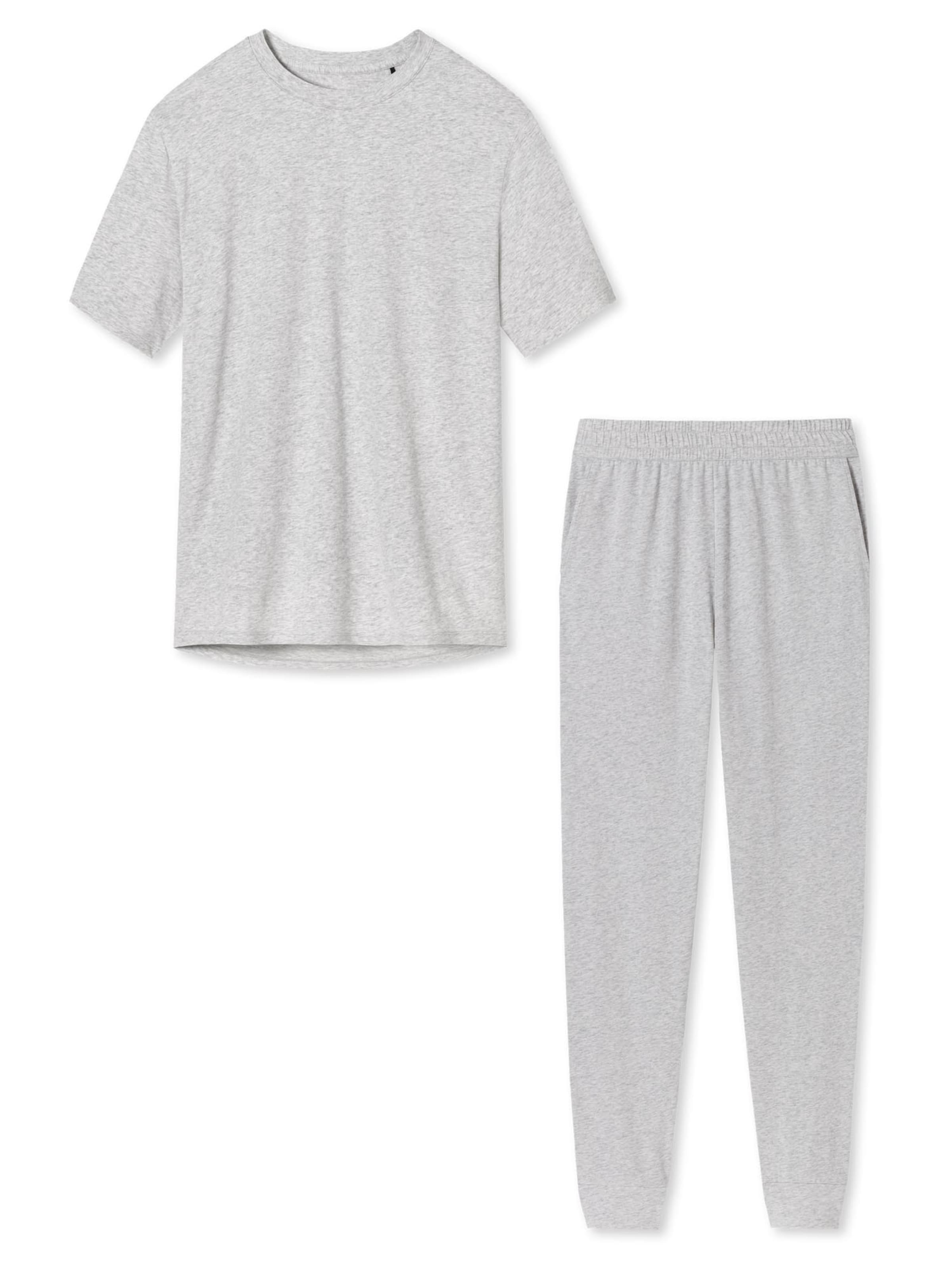 SCHIESSER Pyjama 'Organic Cotton'‌‌‌‌ in Grau: Vorderseite