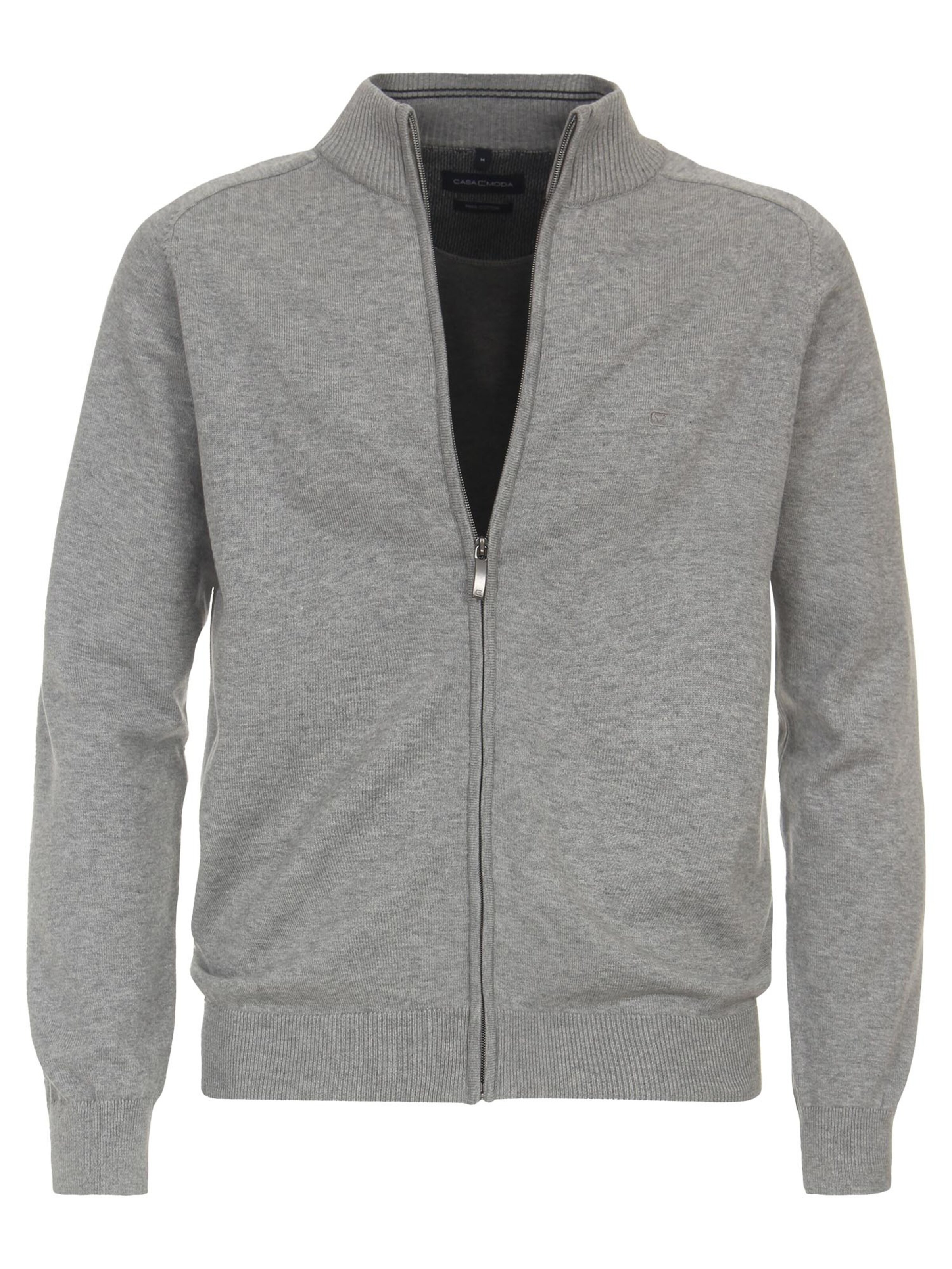 CASAMODA Knit Cardigan 'Basic' in Grey: front