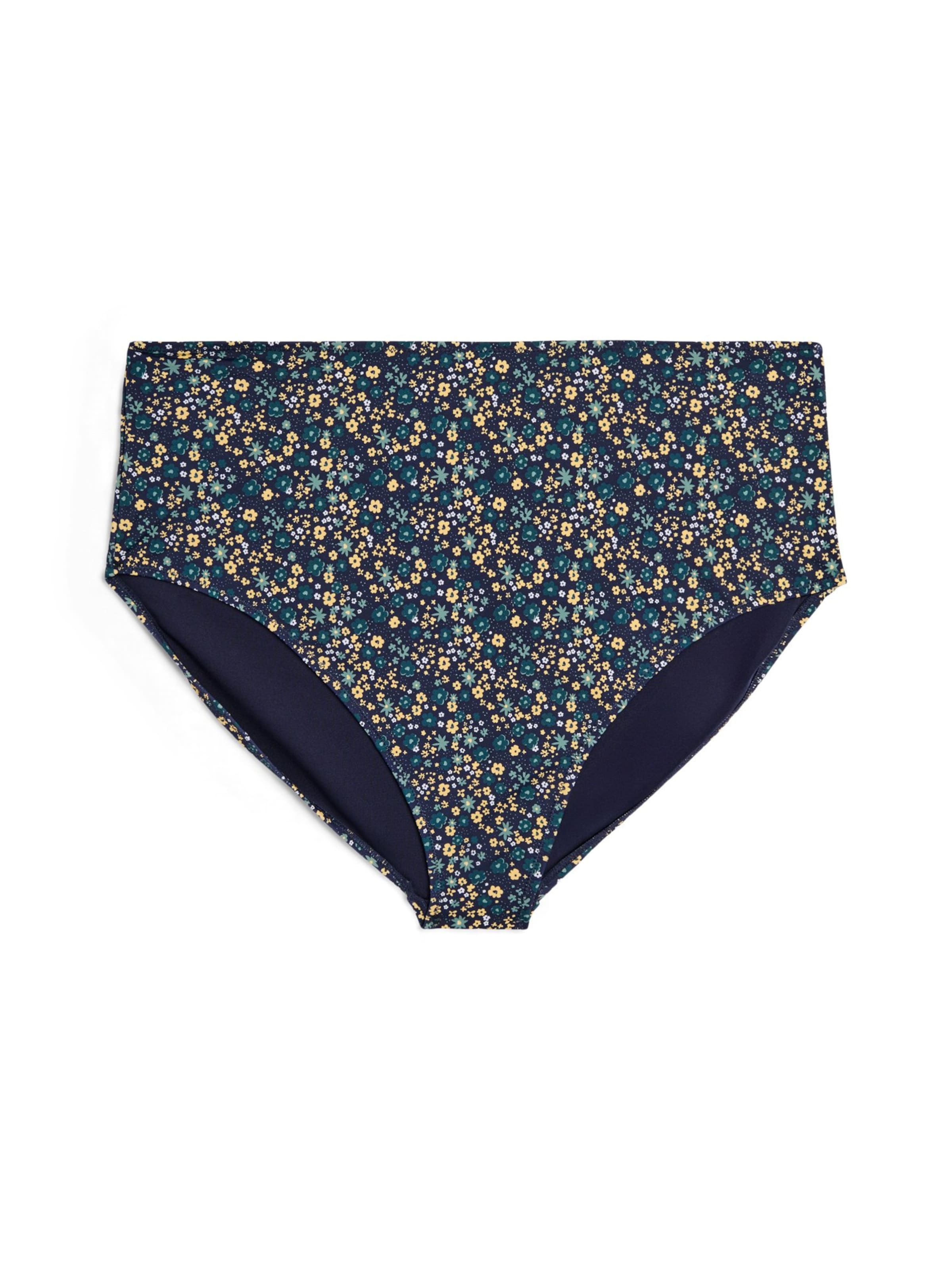 Swim by Zizzi Bas de bikini en bleu marine / jaune / vert, Vue avec produit