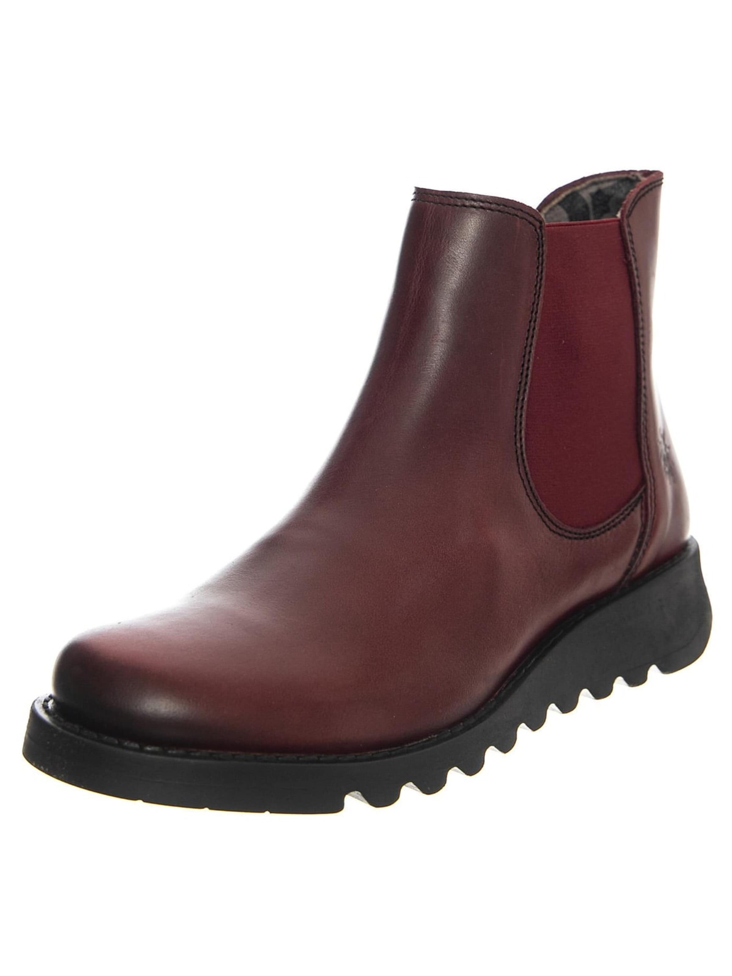 Boots chelsea 'W' Salv Rug Purple Elastic Burgundy Boots' di FLY LONDON in rosso: frontale