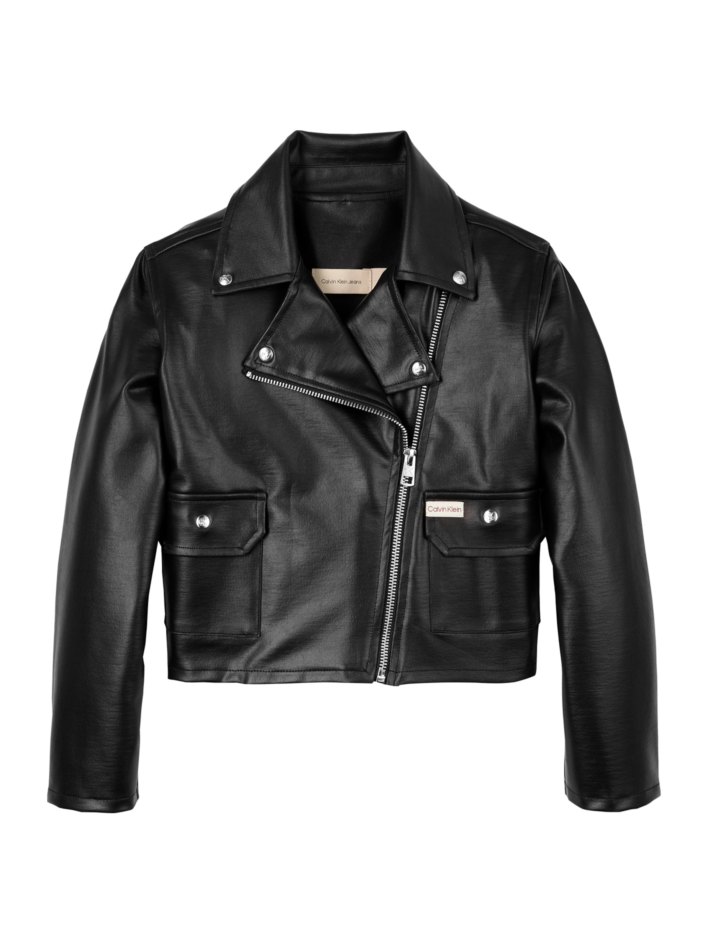 Calvin Klein Jeans Φθινοπωρινό και ανοιξιάτικο μπουφάν σε μαύρο: μπροστά