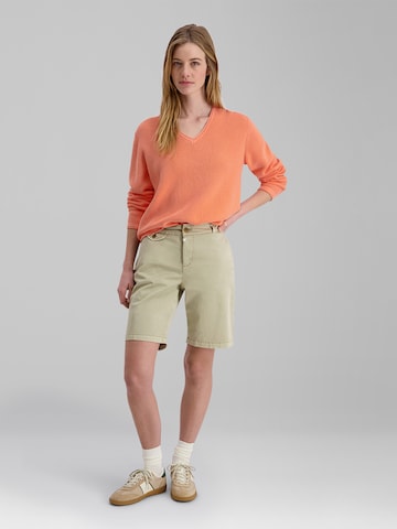 TIMEZONE Langarm-Strickpullover 'V-Neck' in Orange