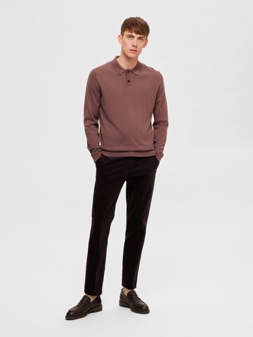 SELECTED HOMME Pullover i brun